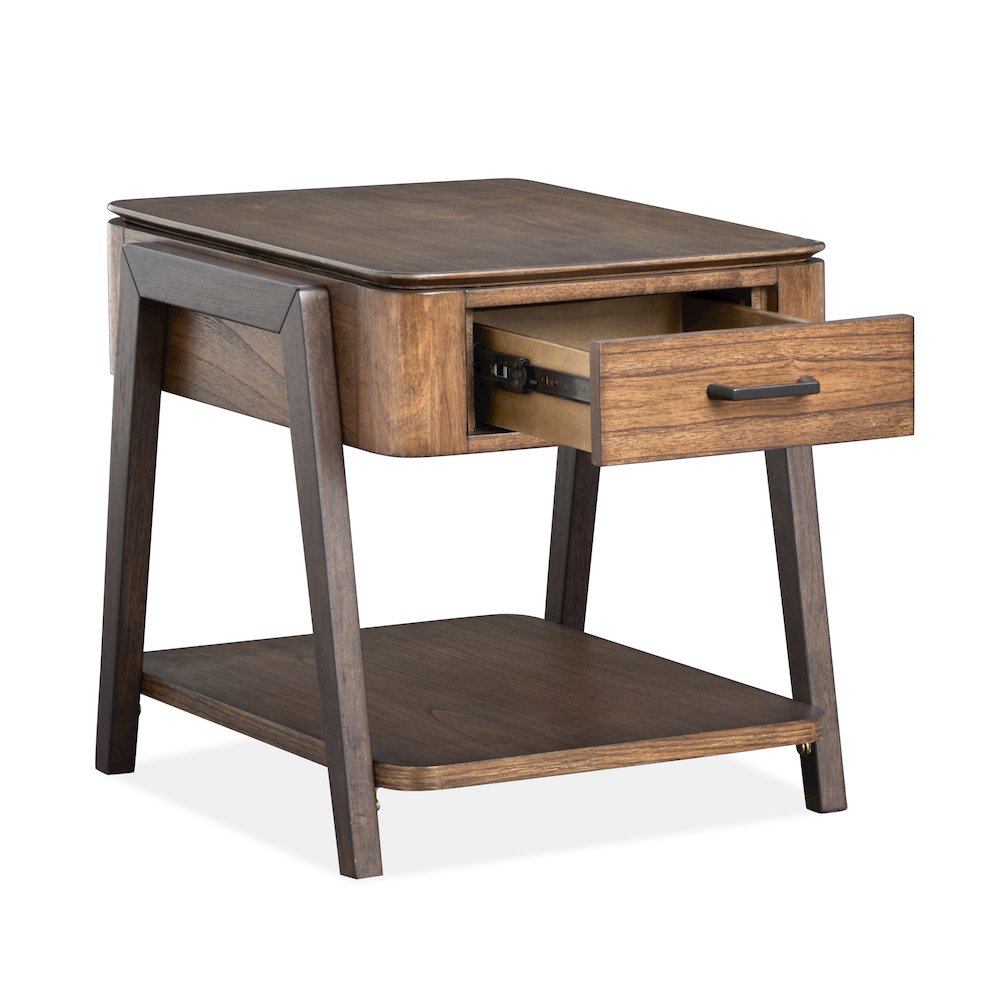 Hallie Milk Chocolate And Dark Chocolate Rectangular End Table