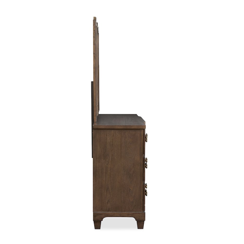 Sugar Mill Spiced Rum Drawer Dresser With Shaped Mirror