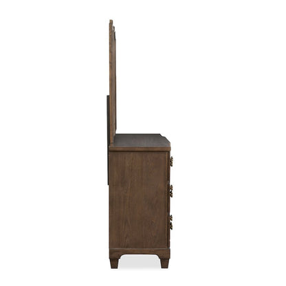 Sugar Mill Spiced Rum Drawer Dresser With Shaped Mirror