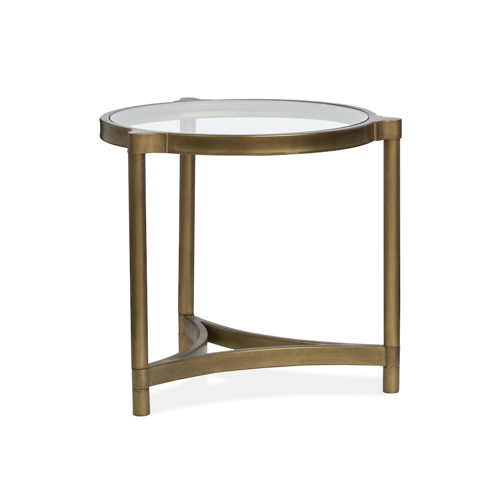 Cassidy Aged Brass And Volakas Classic Round End Table