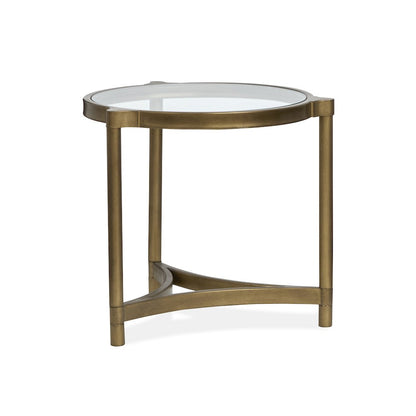 Cassidy Aged Brass And Volakas Classic Round End Table