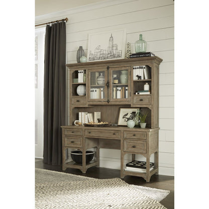 Tinley Park Dove Tail Grey Desk With Hutch