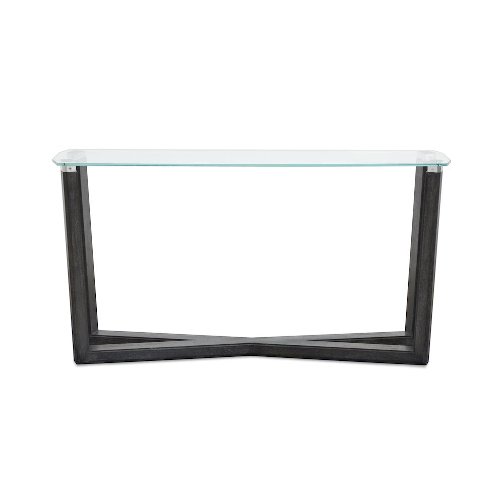 Wexler Black Truffle And Clear Glass Rectangular Sofa Table