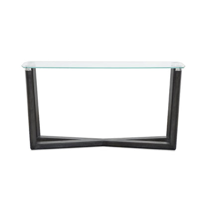 Wexler Black Truffle And Clear Glass Rectangular Sofa Table