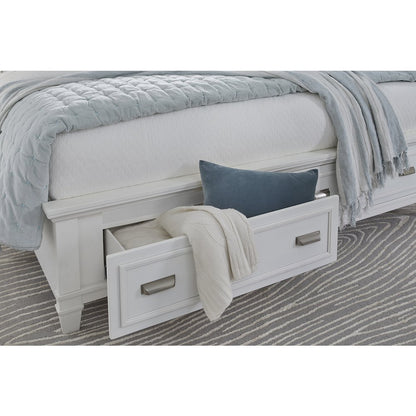 Charleston White Dove Queen White Panel Storage Bed