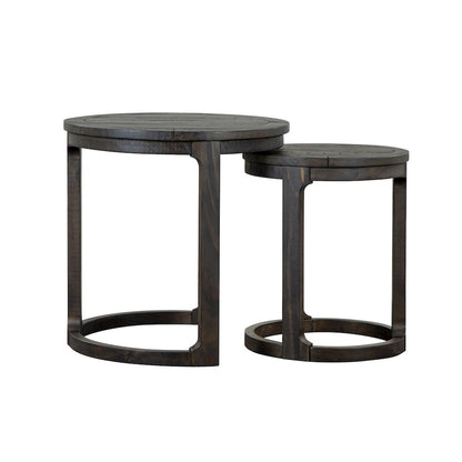 Boswell Peppercorn Round Nesting End Table