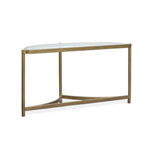 Cassidy Aged Brass And Volakas Classic Demilune Sofa Table