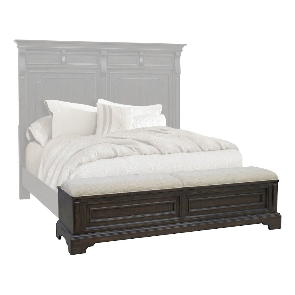 Pulaski Hickory Creek Brown Velvet Queen Storage Footboard