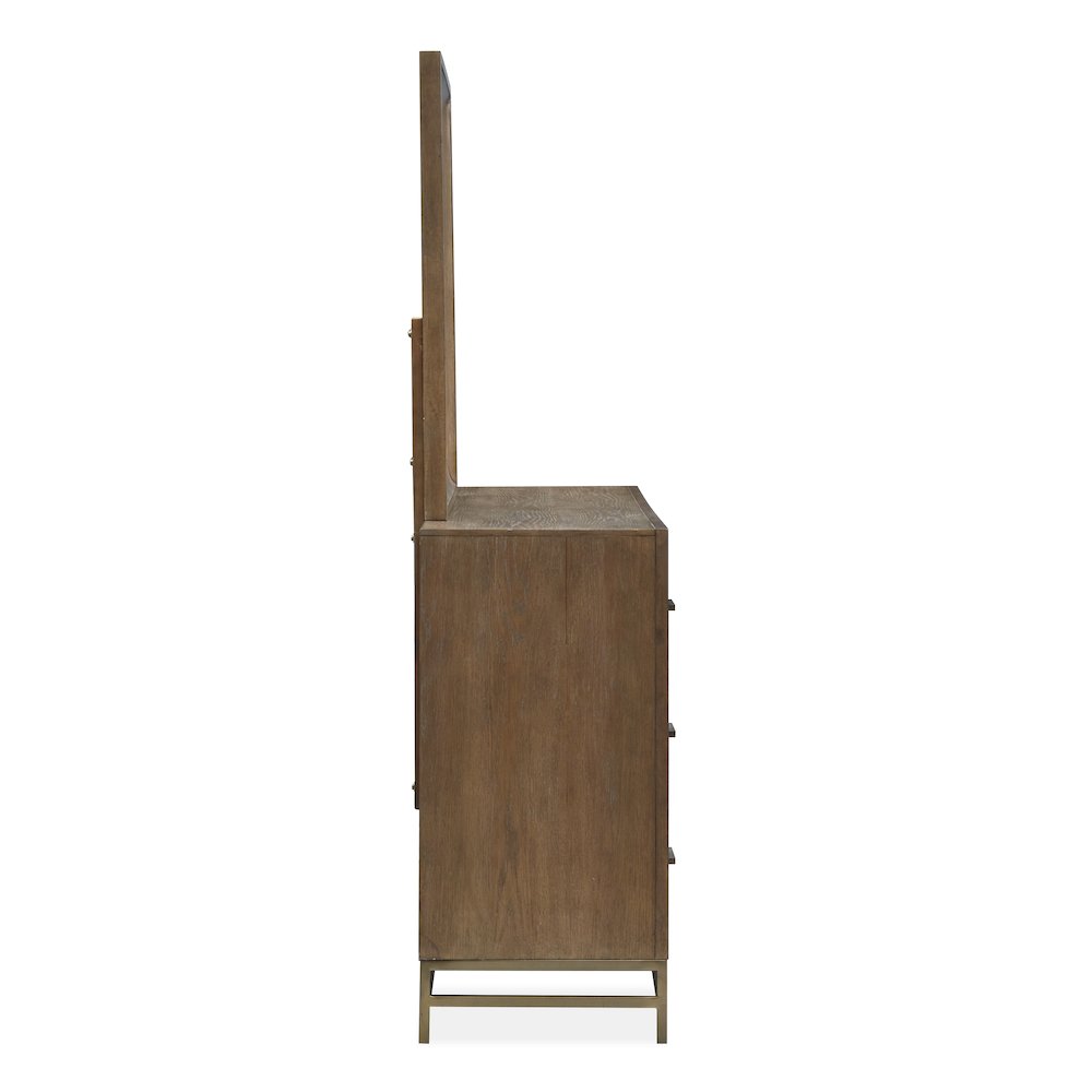 Lindon Belgian Wheat And Coffee Bean Double Drawer Dresser With Landscape Mirror