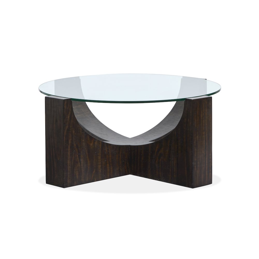 Beckham Rustic Tavern Round Cocktail Table With Casters