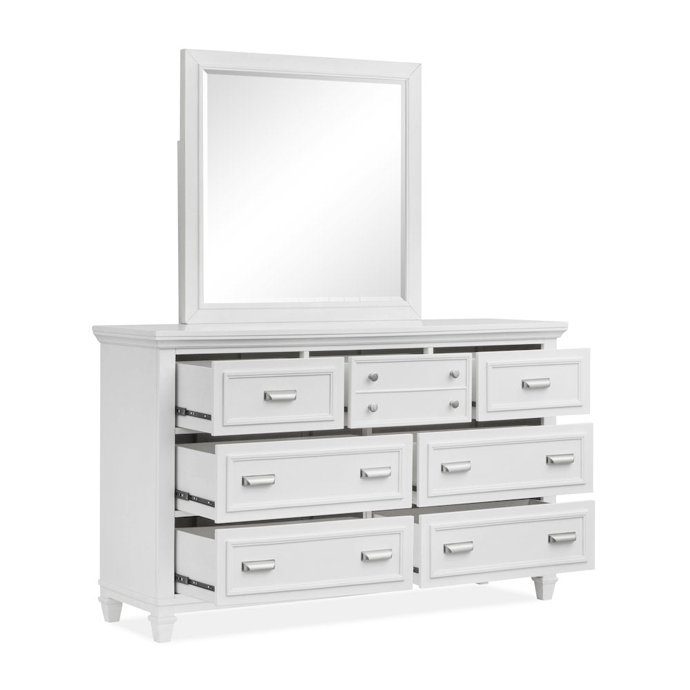 Charleston White Dove White Drawer Dresser With Landscape Mirror