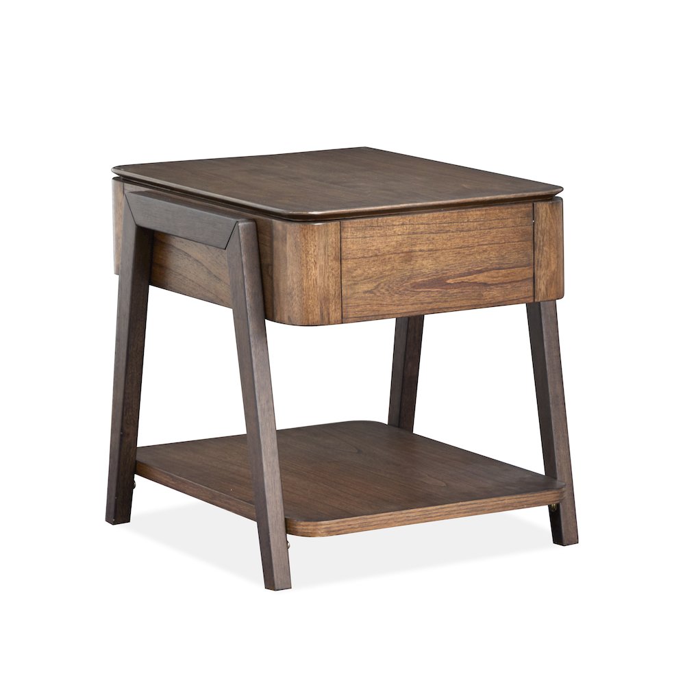 Hallie Milk Chocolate And Dark Chocolate Rectangular End Table