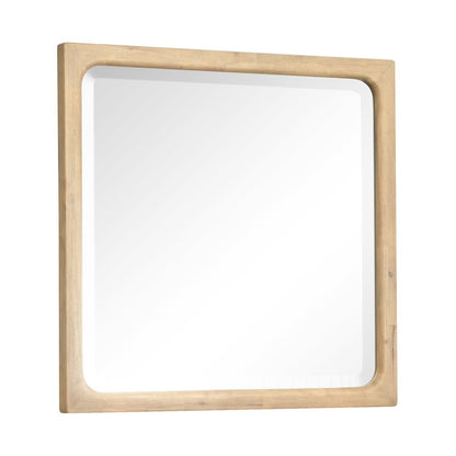 Somerset Butternut Double Drawer Dresser With Landscape Mirror