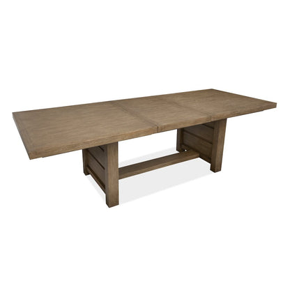 Plum Creek Sierra Brown Extendable Trestle Dining Table