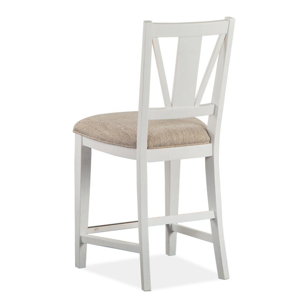 Heron Cove Chalk White And Dovetail Grey Upholstered Counter Chair Two Pack