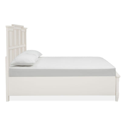 Willowbrook Egg Shell White With Slight Rub Through Queen Panel Storage Bed