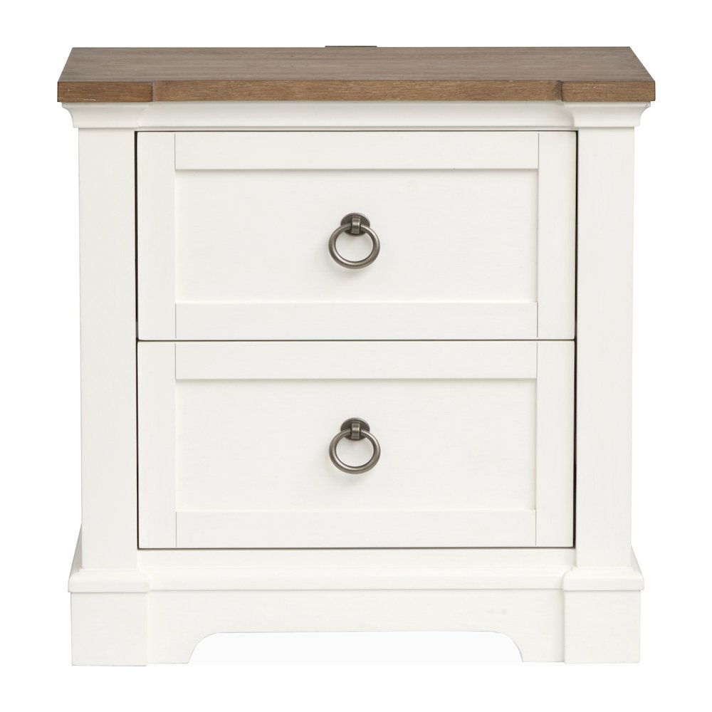Kingston Whisper White And Cerused Nutmeg Drawer Nightstand