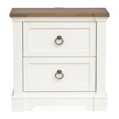 Kingston Whisper White And Cerused Nutmeg Drawer Nightstand
