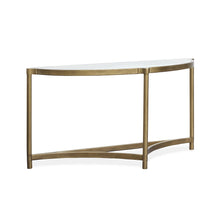 Cassidy Aged Brass And Volakas Classic Demilune Sofa Table
