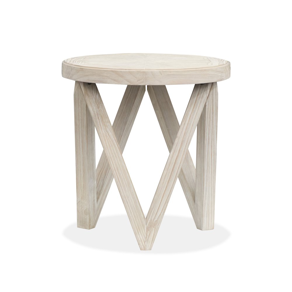 Bostwick Coconut Cream Round End Table