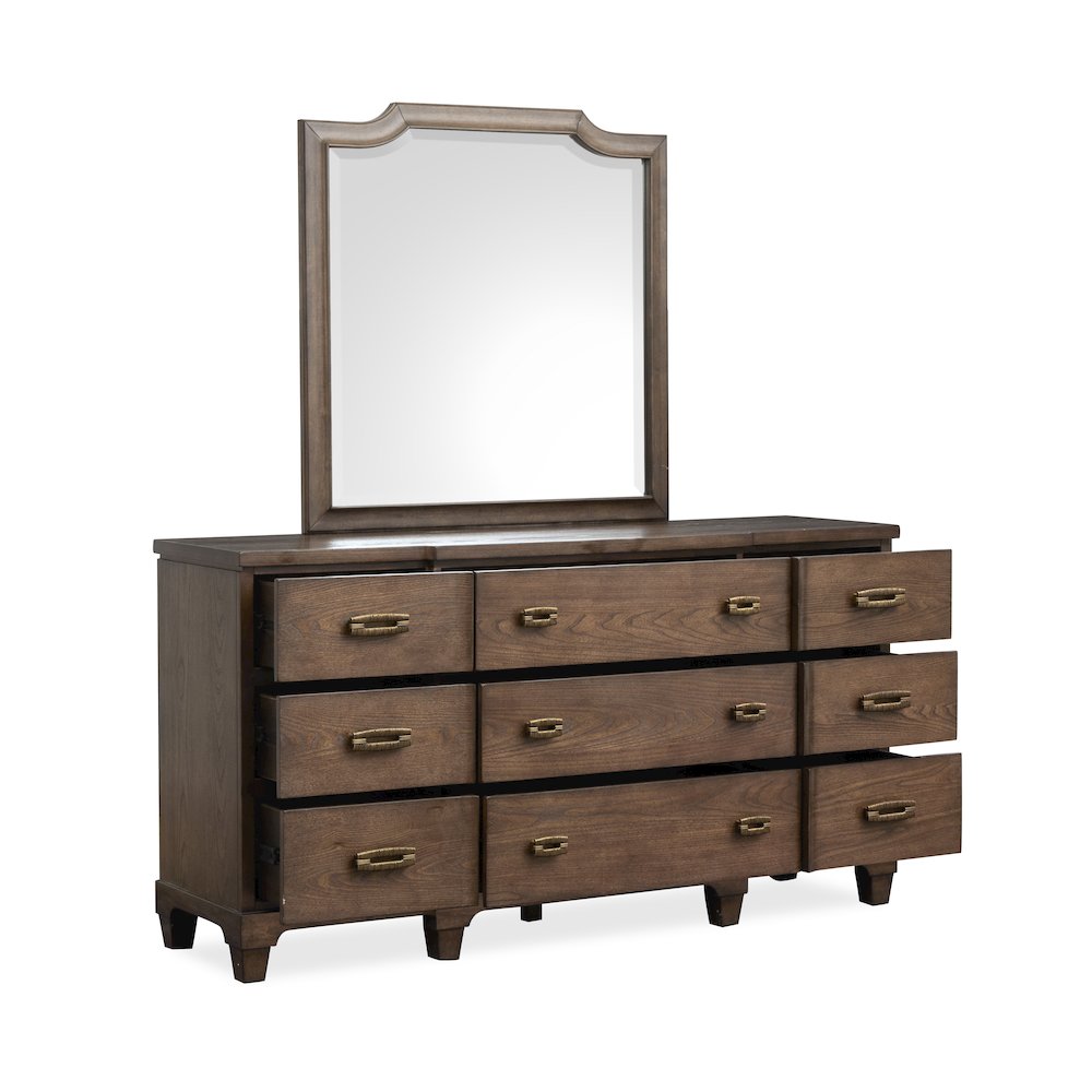 Sugar Mill Spiced Rum Drawer Dresser With Shaped Mirror