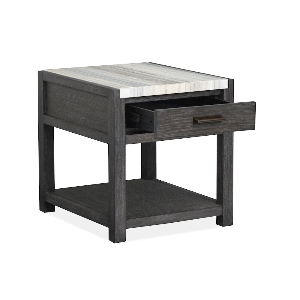 Plum Creek Ravenwood Black Rectangular End Table