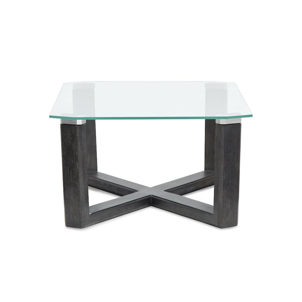 Wexler Black Truffle And Clear Glass Rectangular Cocktail Table