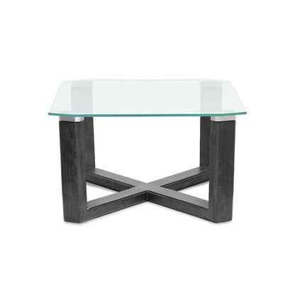 Wexler Black Truffle And Clear Glass Rectangular Cocktail Table