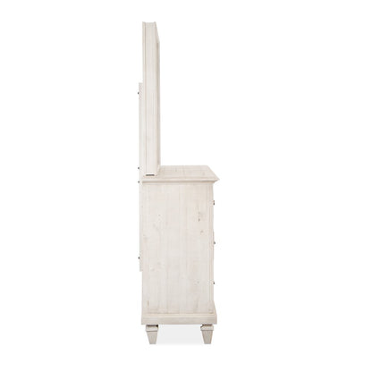 Newport Alabaster Drawer Dresser With Landscape Mirror