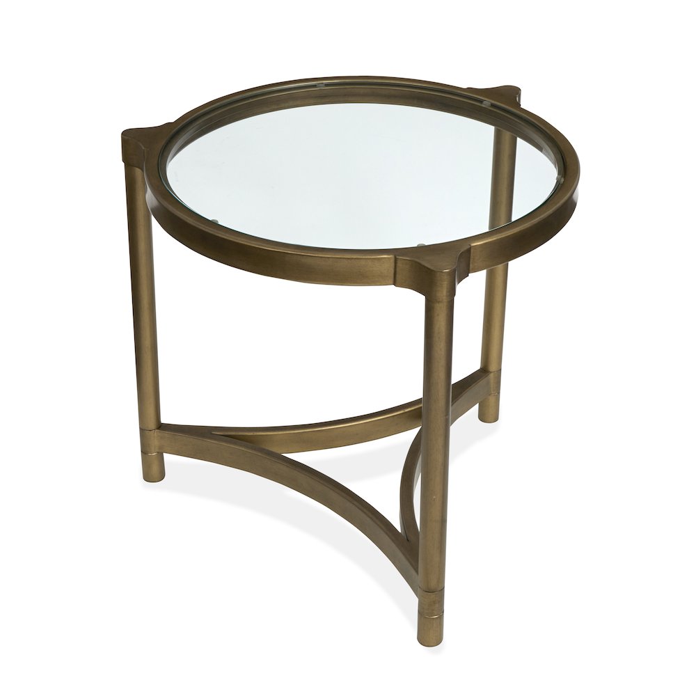 Cassidy Aged Brass And Volakas Classic Round End Table