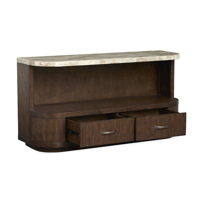 Mcpherson Burnt Umber Demilune Sofa Table