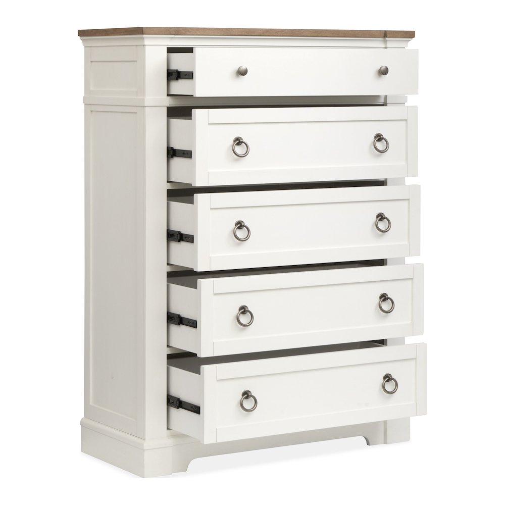 Kingston Whisper White And Cerused Nutmeg Drawer Chest