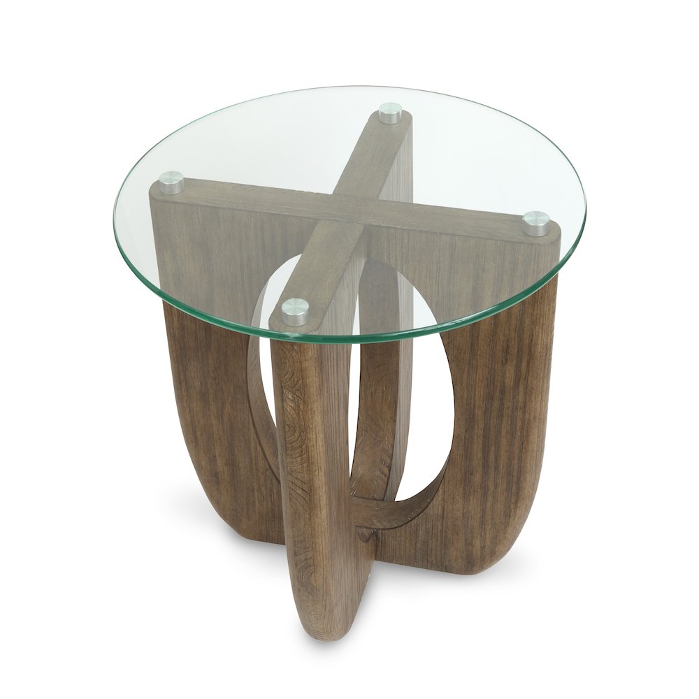 Lainey Almond Round End Table