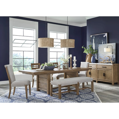 Plum Creek Sierra Brown Extendable Trestle Dining Table