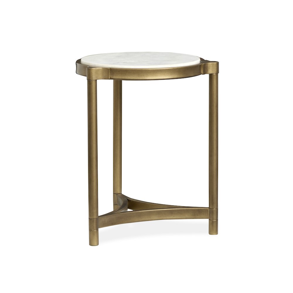 Cassidy Aged Brass And Volakas Classic Round Accent Table