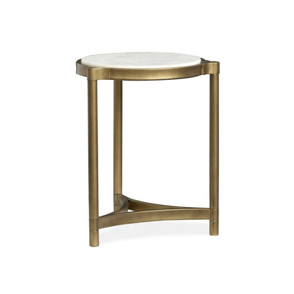 Cassidy Aged Brass And Volakas Classic Round Accent Table