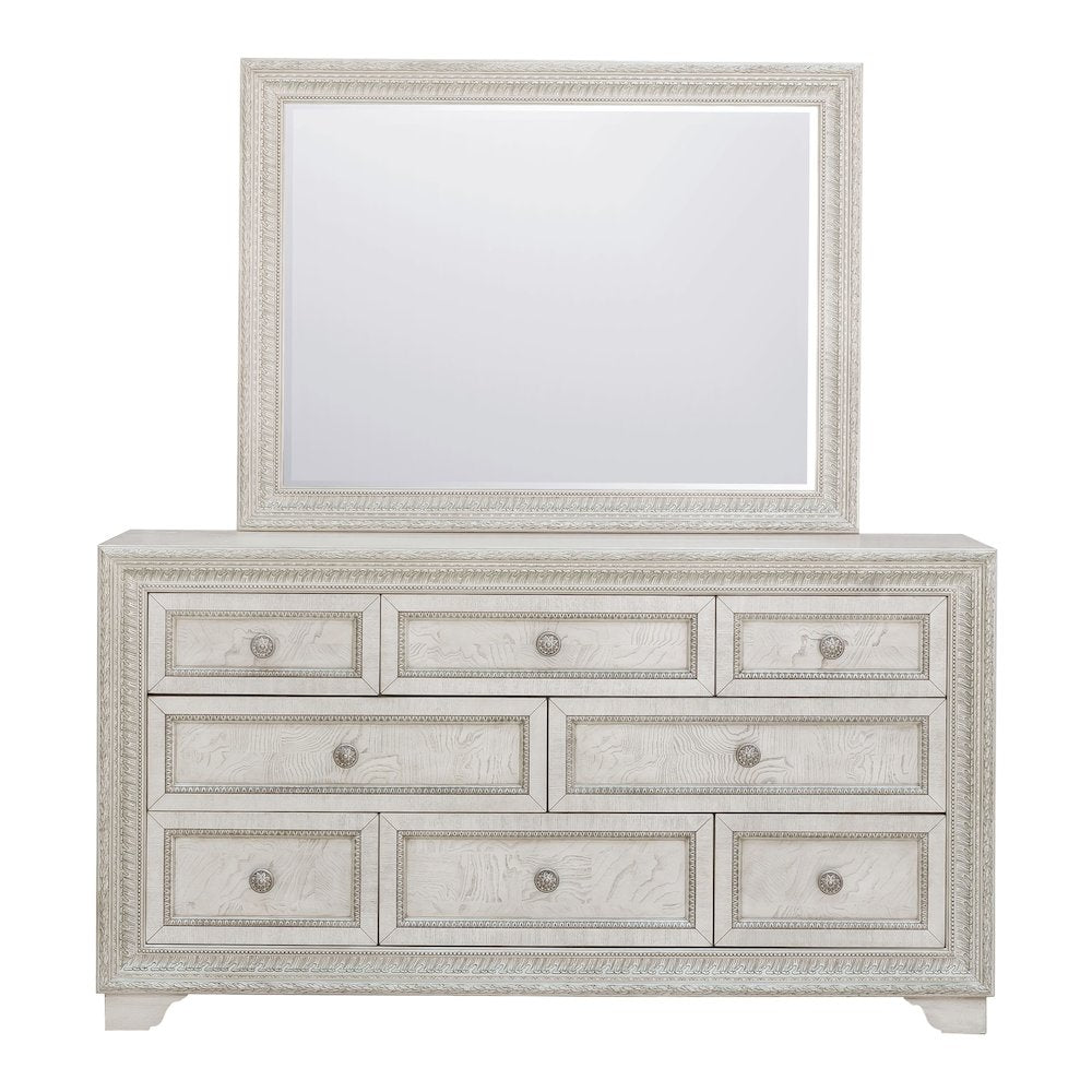 Pulaski Camila Creamy White Dresser With Mirror
