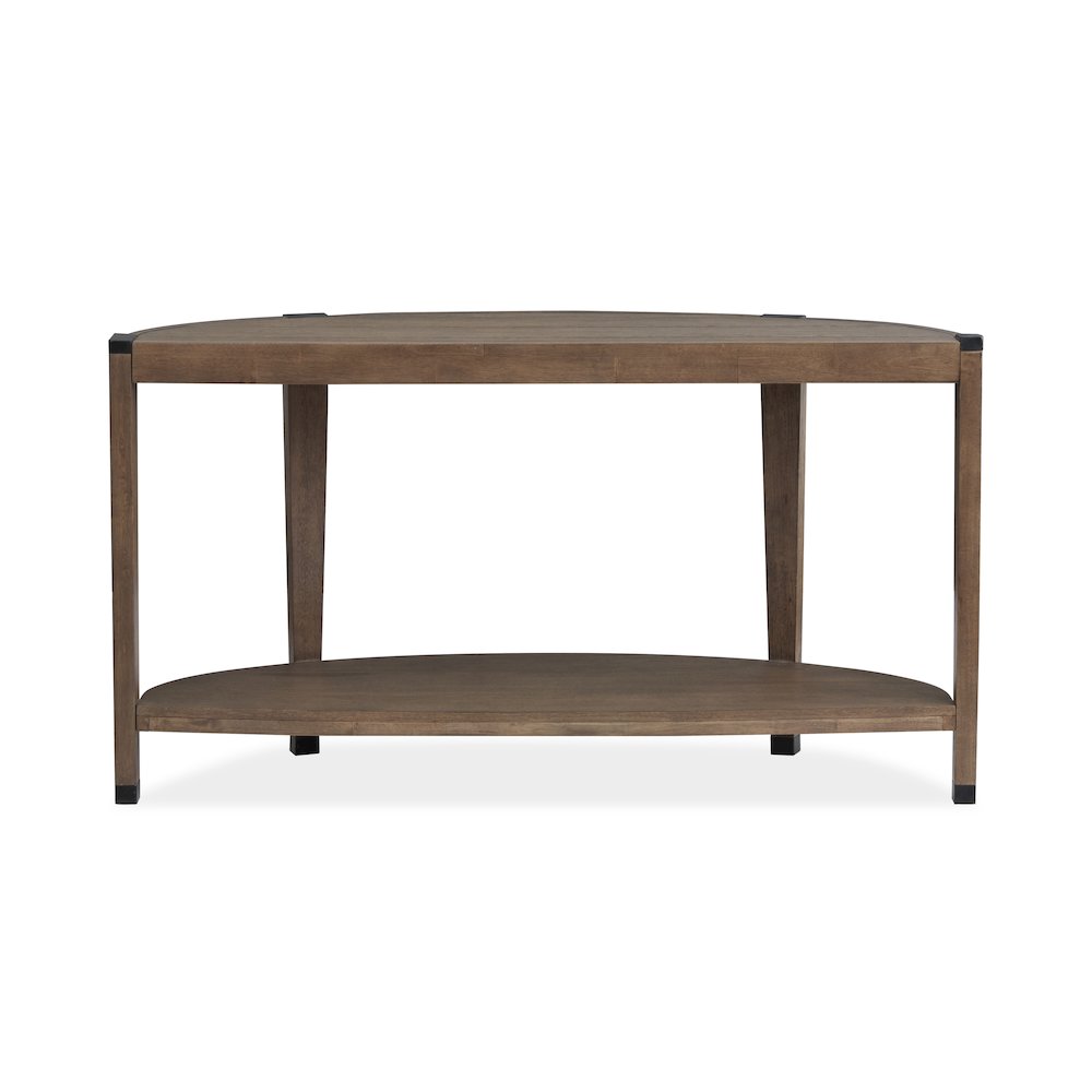 Kaysen Wallaby And Matte Black Demilune Sofa Table