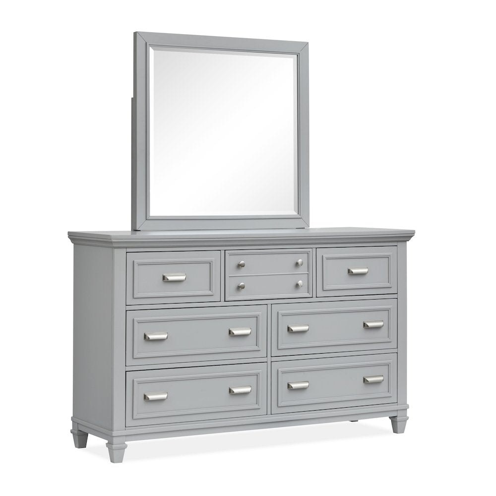 Charleston Harbor Gray Grey Drawer Dresser With Landscape Mirror