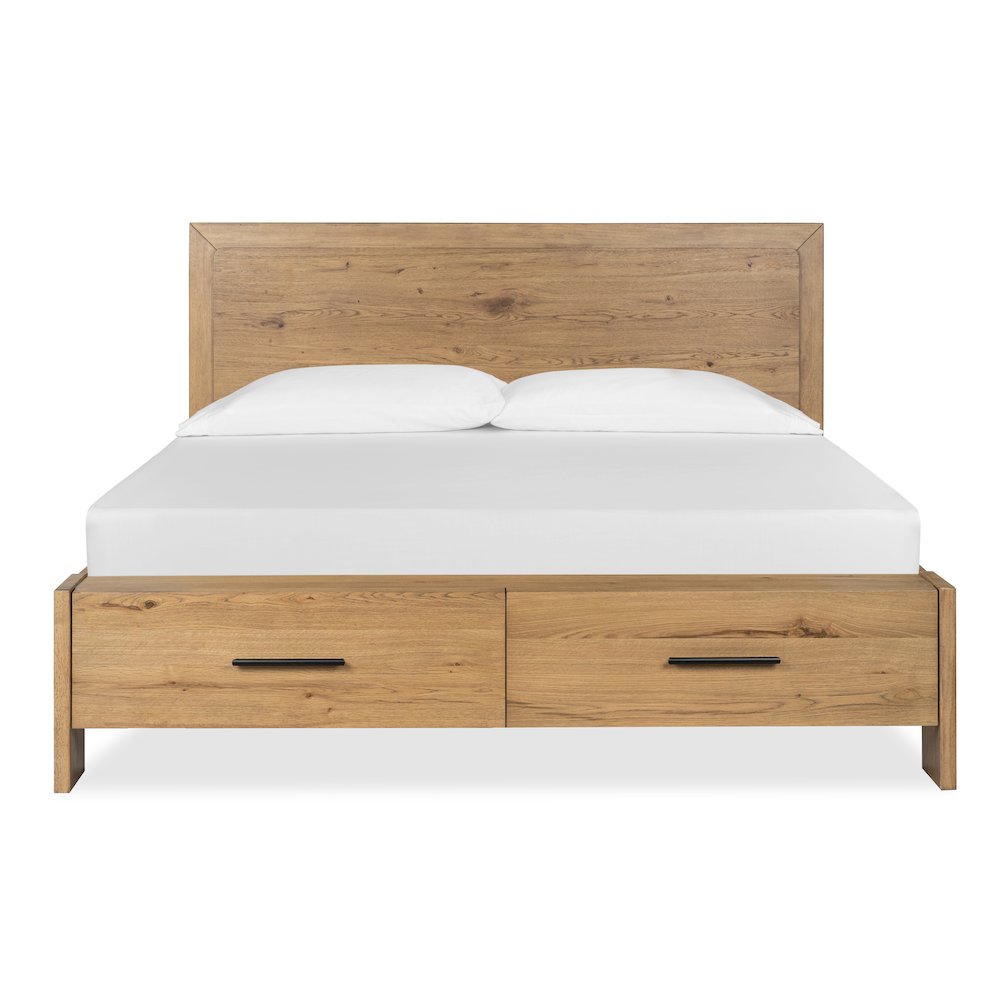 Davenport Rustic Caramel King Panel Storage Bed