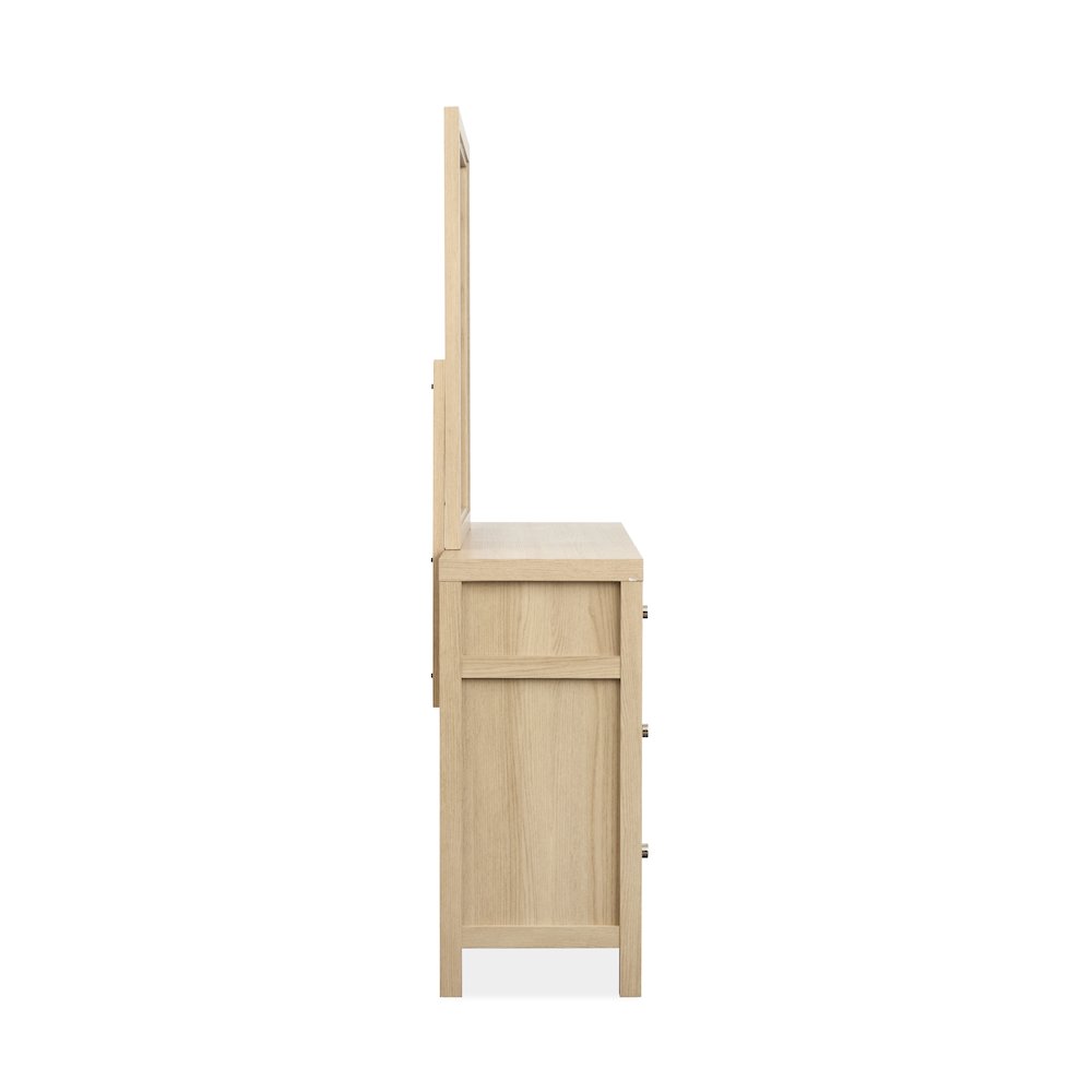 Merrifield Sandstone Beige Dresser With Portrait Mirror