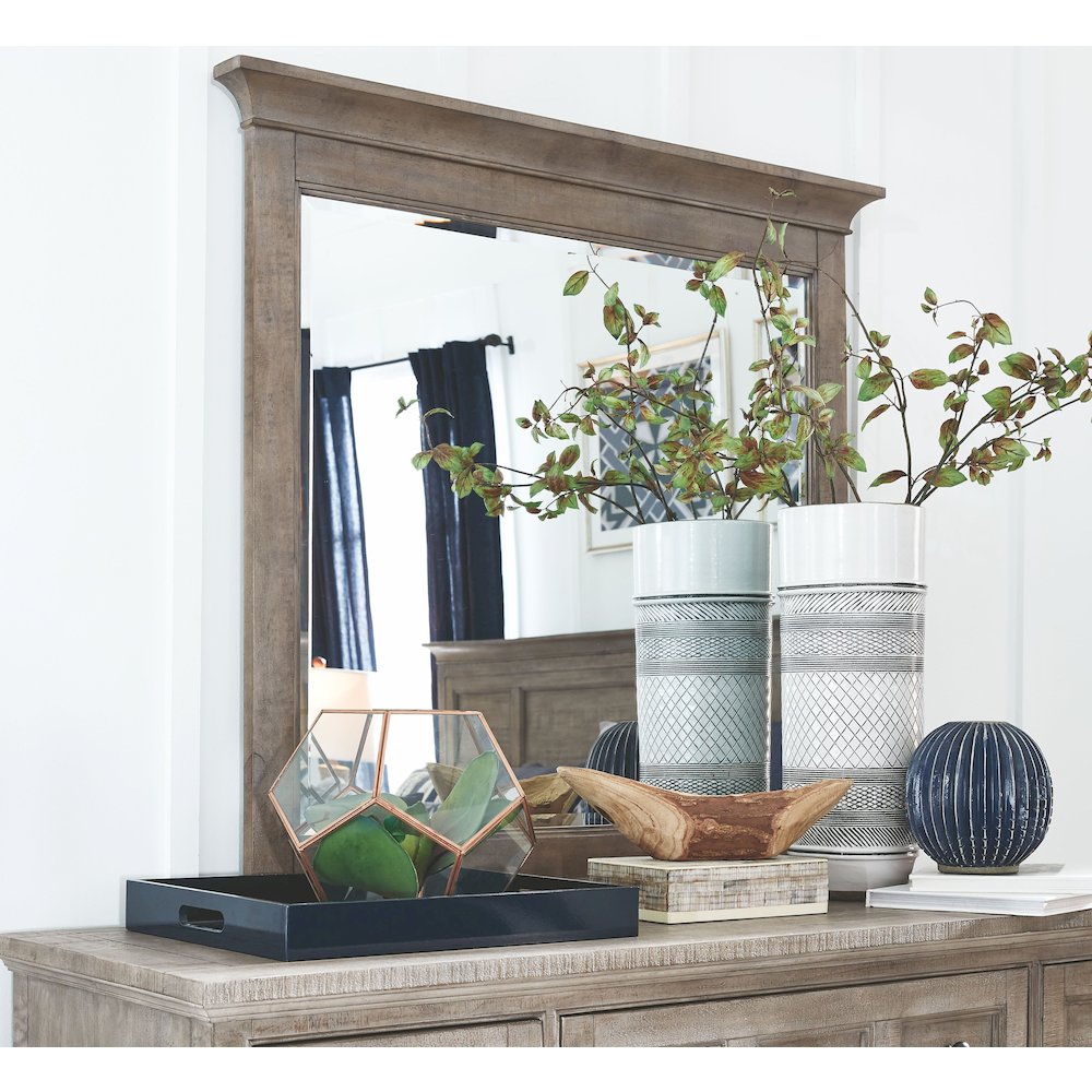 Paxton Place Dovetail Grey Landscape Mirror
