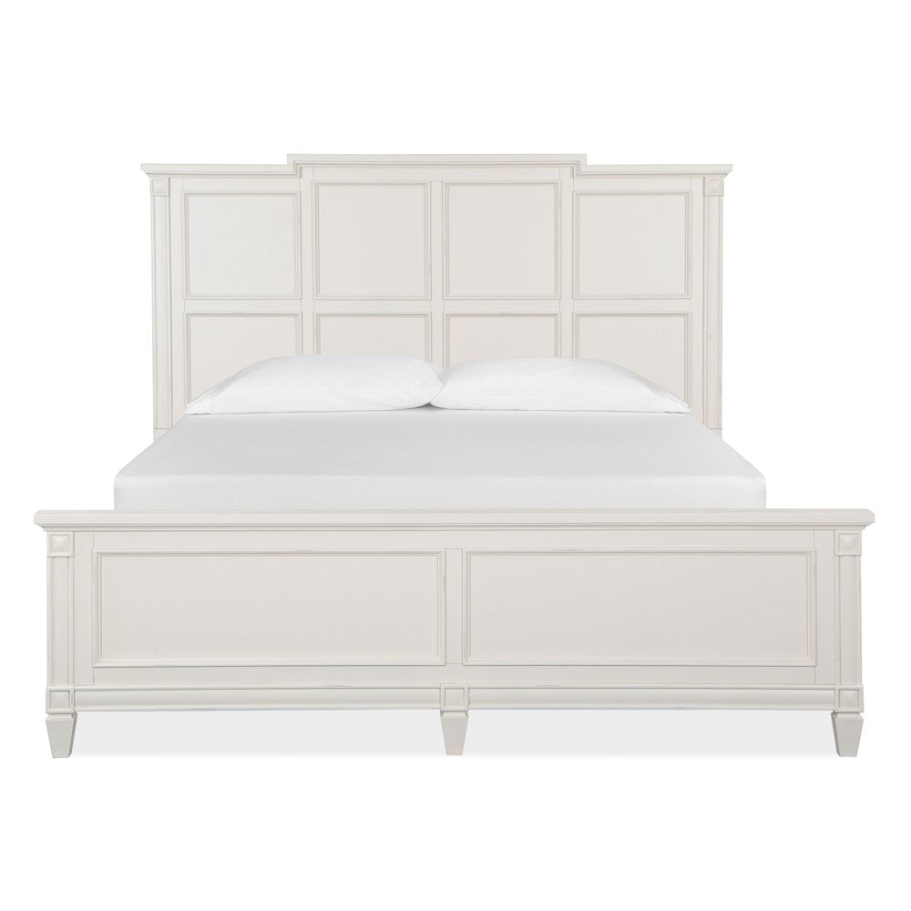 Willowbrook Egg Shell White With Slight Rub Through King Panel Bed