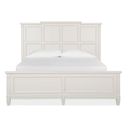 Willowbrook Egg Shell White With Slight Rub Through King Panel Bed