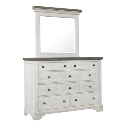 Samuel Lawrence Valley Ridge Distressed White 10 Drawer Dresser With Mirror