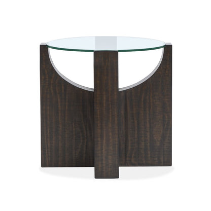 Beckham Rustic Tavern Round Accent Table