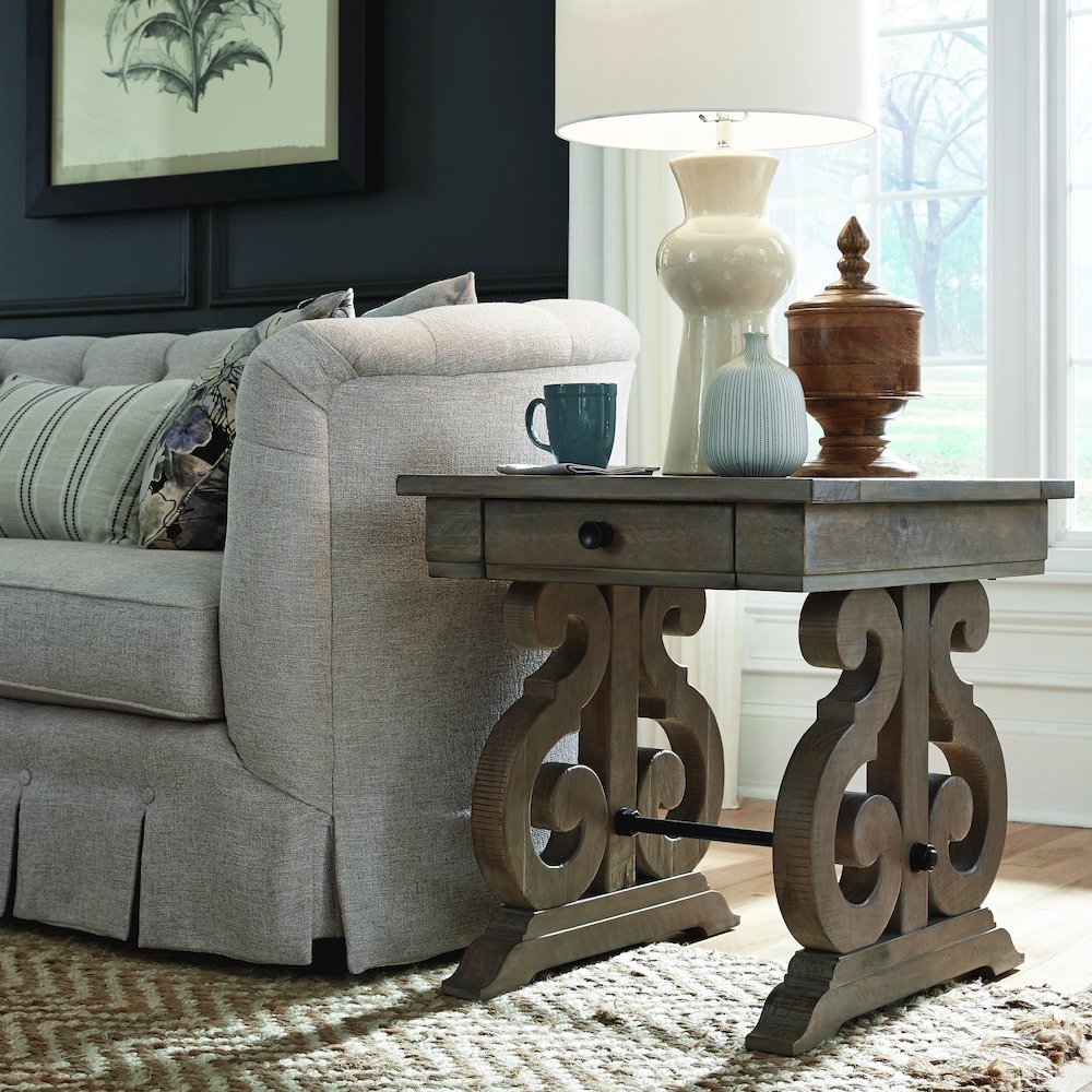 Tinley Park Dove Tail Grey Rectangular End Table