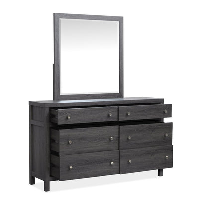 Merrifield Raisin Black Dresser With Portrait Mirror