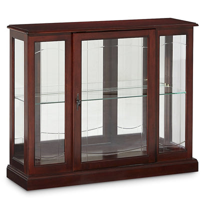 Pulaski Curios Cherry Brown Lighted 1 Shelf Console Display Cabinet