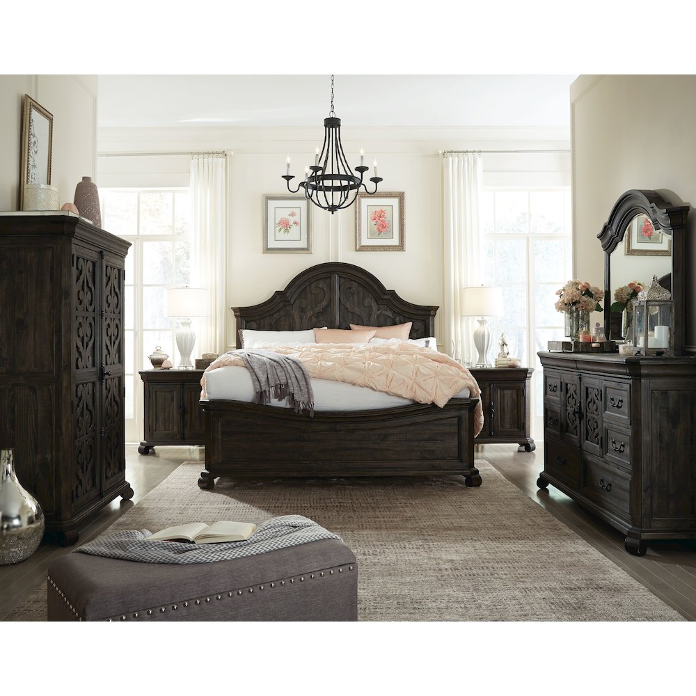 Bellamy Peppercorn Queen Shaped Panel Bed